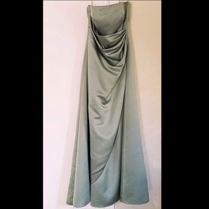David's Bridal Strapless Satin Gown